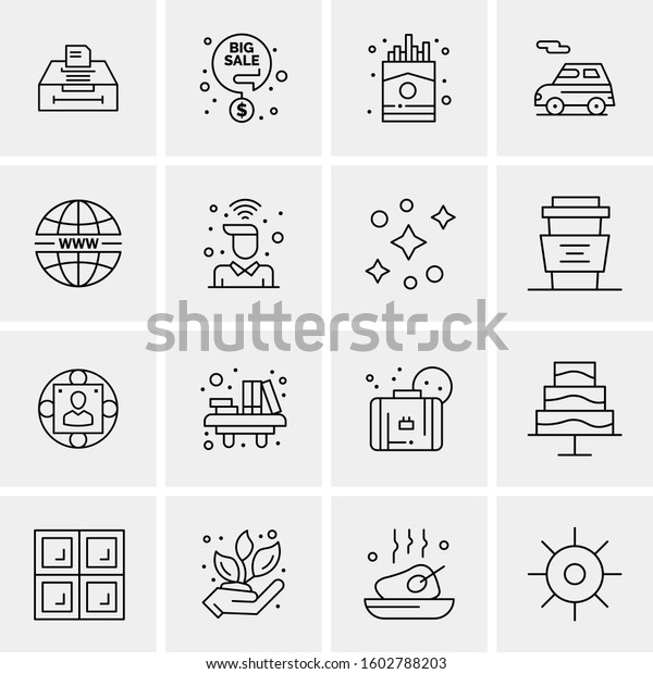 16 Universal Business\
Icons Vector. Creative Icon Illustration to use in web and Mobile\
Related project.