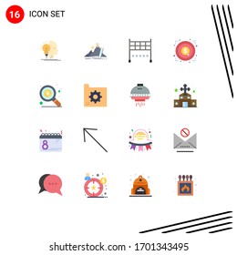 16 Universal Flat Color Signs Symbols of money; target; career; money; marketing Editable Pack of Creative Vector Design Elements