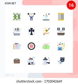 16 Universale flache Farbzeichen Symbole des Buches; Schrank; Gewicht; offen; Windows Editable Pack von Design-Elementen für kreative Vektorillustration