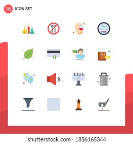 16 Universal Flat Color Signs Symbols of ecology; development; human; develop; code Editable Pack of Creative Vector Design Elements