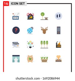 16 Universal Flat Colors Set for Web and Mobile Applications circle; streaming; asset; down; place Editable Pack of Creative Vector Design Elements