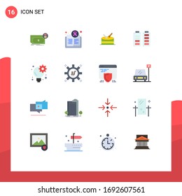 16 Colores planos universales establecidos para el negocio de aplicaciones web y móviles; completo; día; poder; paquete editable de acumuladores de elementos de diseño de vectores creativos