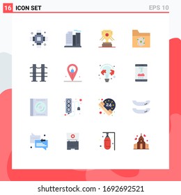16 Universal Flat Colors Set for Web and Mobile Applications journey; space; office; science; atom Editable Pack of Creative Vector Design Elements