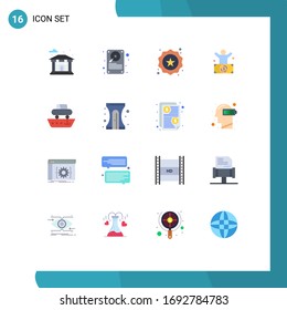 16 Universal Flat Colors Set for Web and Mobile Applications cargo; rich; label; person; man Editable Pack of Creative Vector Design Elements