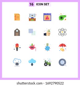 16 Universal Flat Colors Set for Web and Mobile Applications learn; whistle; seminar; sport; error Editable Pack of Creative Vector Design Elements
