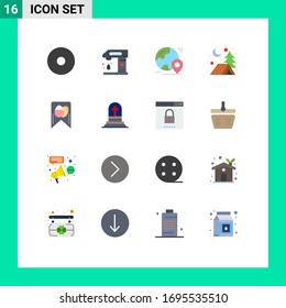 16 Universal Flat Colors Set for Web and Mobile Applications egg; tag; map; night; adventure Editable Pack of Creative Vector Design Elements