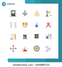 16 Universal Flat Colors Set for Web and Mobile Applications face; cheerful; hand; pause; labor Editable Pack of Creative Vector Design Elements