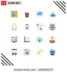 16 Universal Flat Colors Set for Web and Mobile Applications human; care; energy; sun; cloudy Editable Pack of Creative Vector Design Elements