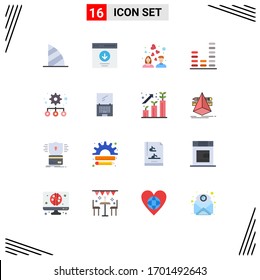 16 Universal Flat Colors Set for Web and Mobile Applications sound; equalizer; message; audio; wedding Editable Pack of Creative Vector Design Elements