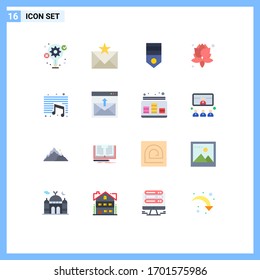 16 Universal Flat Colors Set for Web and Mobile Applications music; plant; favorites; leaves; rank Editable Pack of Creative Vector Design Elements