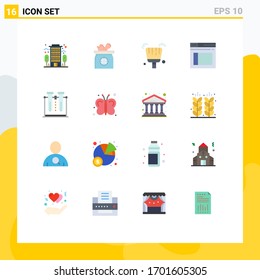 16 Universal Flat Colors Set for Web and Mobile Applications science; chemistry; broom; website; secure Editable Pack of Creative Vector Design Elements