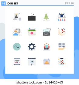 16 Universal Flat Colors Set for Web and Mobile Applications architect; motivation; tree; lecture; communication Editable Pack of Creative Vector Design Elements