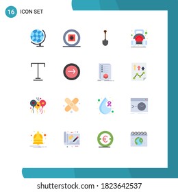 16 Universal Flat Colors Set for Web and Mobile Applications font; dumbbell; shovel; weight; exercise Editable Pack of Creative Vector Design Elements