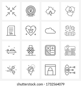 16 Universal Icons Pixel Perfect Symbols of data privacy; round; test; circles; storage Vector Illustration