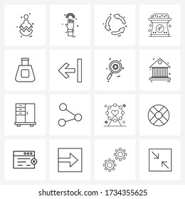 16 Universale Icons Pixel Perfect Symbols of Flasche; Landwirtschaft; Beutel; Abwarten Vector Illustration