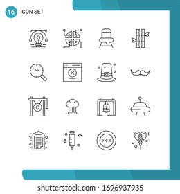 16 líneas generales para la investigación de aplicaciones web y móviles; natural; bebé; hojas; elementos de diseño de vectores editables para bosques