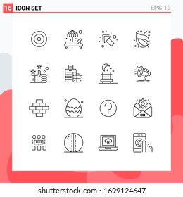 16 Universal Outlines Set for Web and Mobile Applications bag; like; left; hand; tree Editable Vector Design Elements