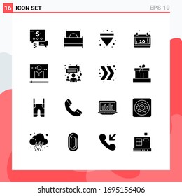 16 Universal Solid Glyph Signs Symbols of display; season; arrow; october; autumn Editable Vector Design Elements