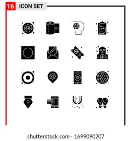 16 Universal Solid Glyph Signs Symbols of frame; lesson; crew; molecule; personnel Editable Vector Design Elements