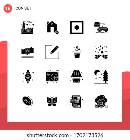16 Universal Solid Glyph Signs Symbols of chat; playstation; real; gaming; console Editable Vector Design Elements