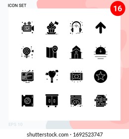 16 Universal Solid Glyphs Set for Web and Mobile Applications up; arrow; cooker hat; set; head Editable Vector Design Elements