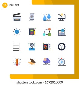 16 User Interface Flat Color Pack of modern Signs and Symbols of offer; web; science; website; thanksgiving Editable Pack of Creative Vector Design Elements