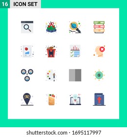16 User Interface Flat Color Pack of modern Signs and Symbols of network; rack; gift pack; server; science Editable Pack of Creative Vector Design Elements