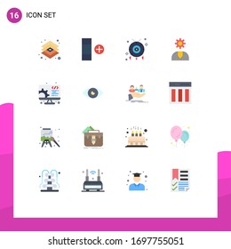 16 User Interface Flat Color Pack of modern Signs and Symbols of development; service; accessories; help; call Editable Pack of Creative Vector Design Elements