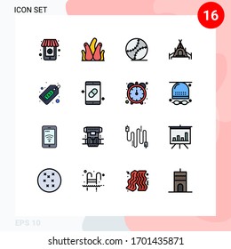 16 User Interface Flat Color Filled Line Pack of modern Signs and Symbols of finance; dollar; gentleman; cash; nature Editable Creative Vector Design Elements