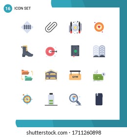 16 User Interface Flat Color Pack of modern Signs and Symbols of activity; valentine; paper; signal; writer Editable Pack of Creative Vector Design Elements