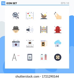 16 User Interface Flat Color Pack of modern Signs and Symbols of farmer; squeeze; learning; hand; spa Editable Pack of Creative Vector Design Elements