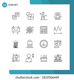 16 User Interface Outline Pack of modern Signs and Symbols of address; pray; game; muslim; islam Editable Vector Design Elements