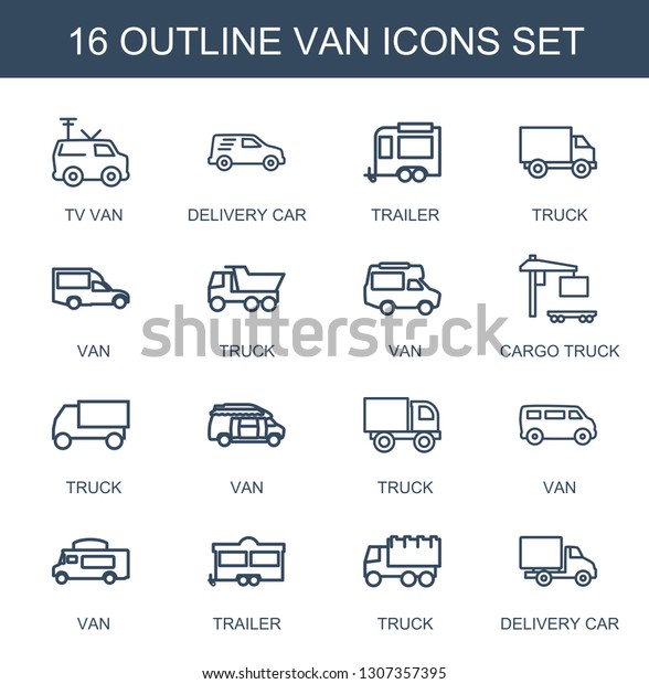 Van Icons Trendy Van Icons Stock Vector Royalty Free Shutterstock