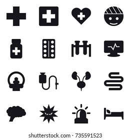16 vector icon set : alarm, bed