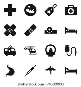 16 vector icon set : bed
