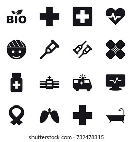 16 vector icon set : bio, bath