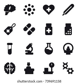 16 vector icon set : brain, round around