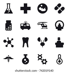 16 vector icon set : flask