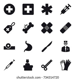 16 vector icon set : gloves