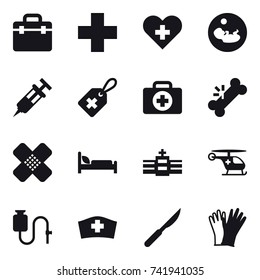 16 vector icon set : gloves