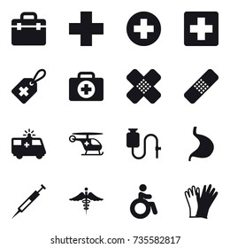 16 vector icon set : invalid, gloves