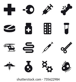 16 vector icon set : microb