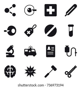 16 vector icon set : molecule, cell corection