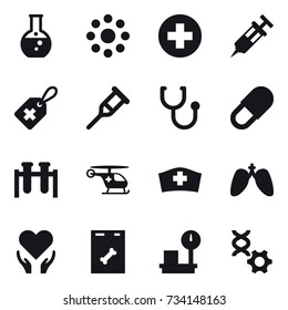 16 vector icon set : round flask, round around