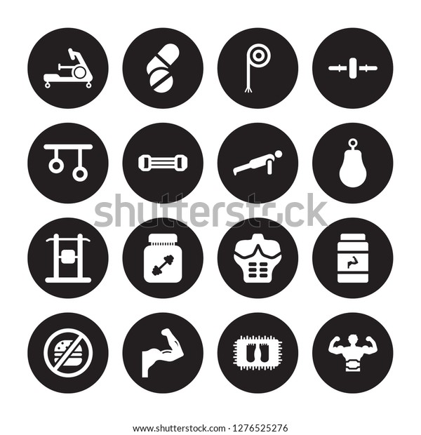 16 Vector Icon Set Rowing Machine Royalty Free Stock Image