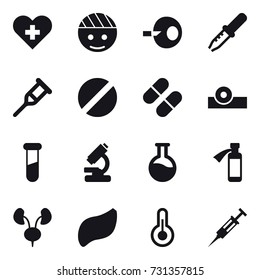 16 vector icon set : syringe