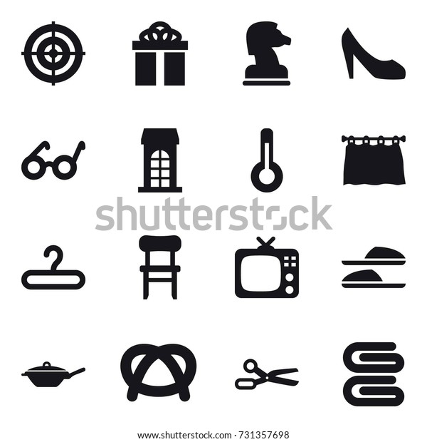 16 Vector Icon Set Target Gift Stock Vector Royalty Free