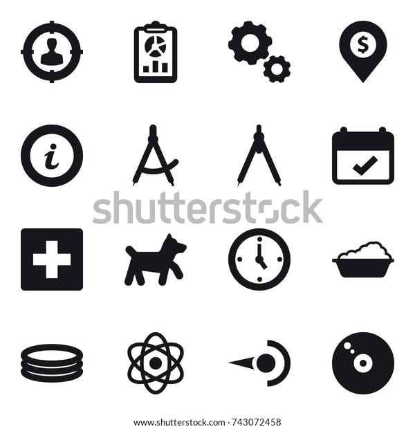 16 Vector Icon Set Target Audience Stock Vector Royalty Free