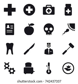 16 vector icon set : thermometer, ecology