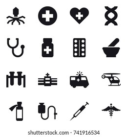 16 vector icon set : virus